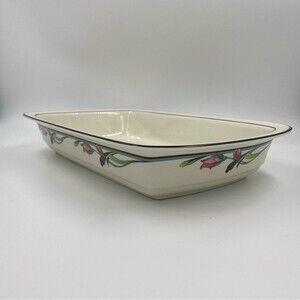 Vintage Lenox Chinaware Discontinued Midnight Blossoms 13" Rectangular Baker